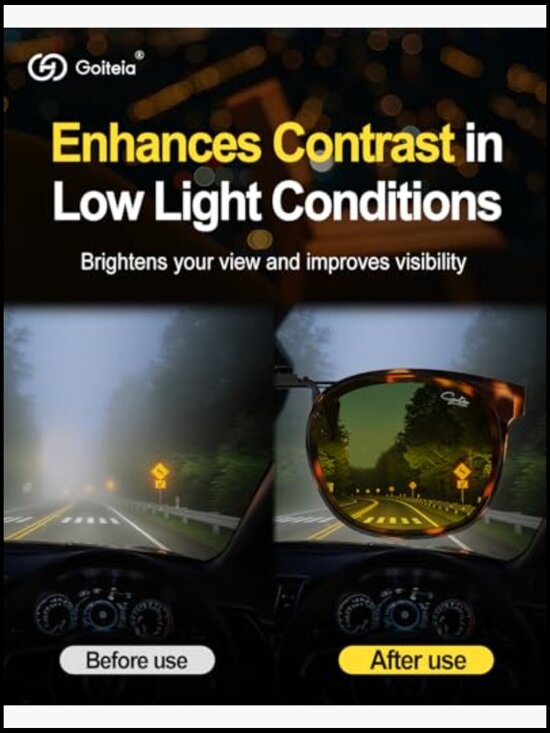Oversized Clip-On Night Driving Sunglasses Polarized Anti Glare main image 4
